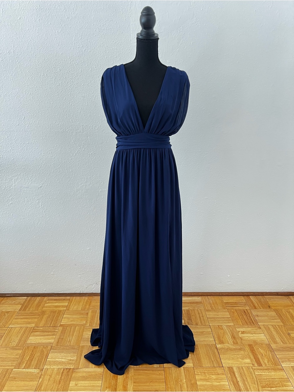 Lulu’s Heavenly Hues Navy Maxi Dress Formal Gown Grecian Goddess Chiffon XL